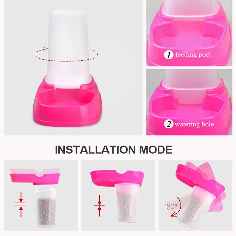 Miska na karmę dla kotów domowych Podajnik automatyczny Łącznik typu „wszystko w jednym” Miska na karmę dla psów i kotów i poidełko do picia Podniesiona miska na stojąco