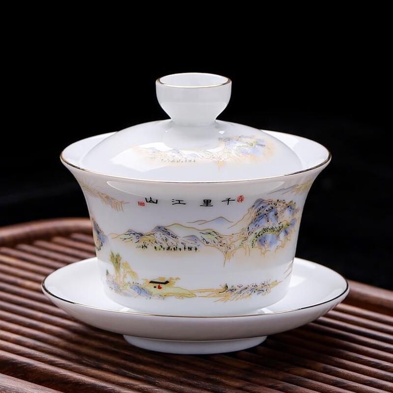 

Shangqi Sancai White Porcelain Gaiwan Tea Bowl