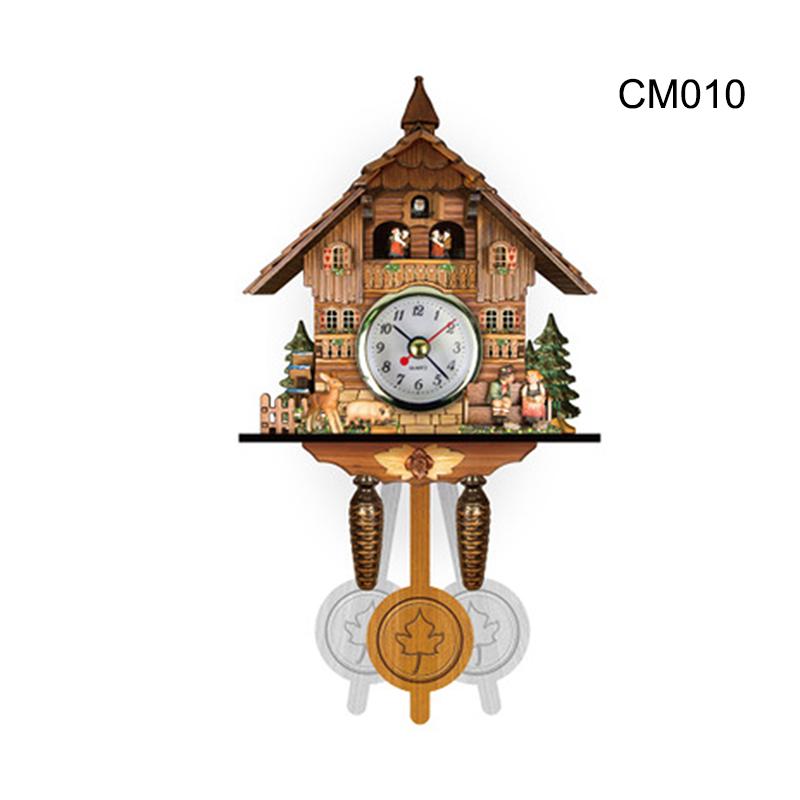 Cuckoo Clock Wall Clock Handicraft Vintage Wooden Cuckoo Tree House Clock For Bedroom Living Room Office Home Decoration