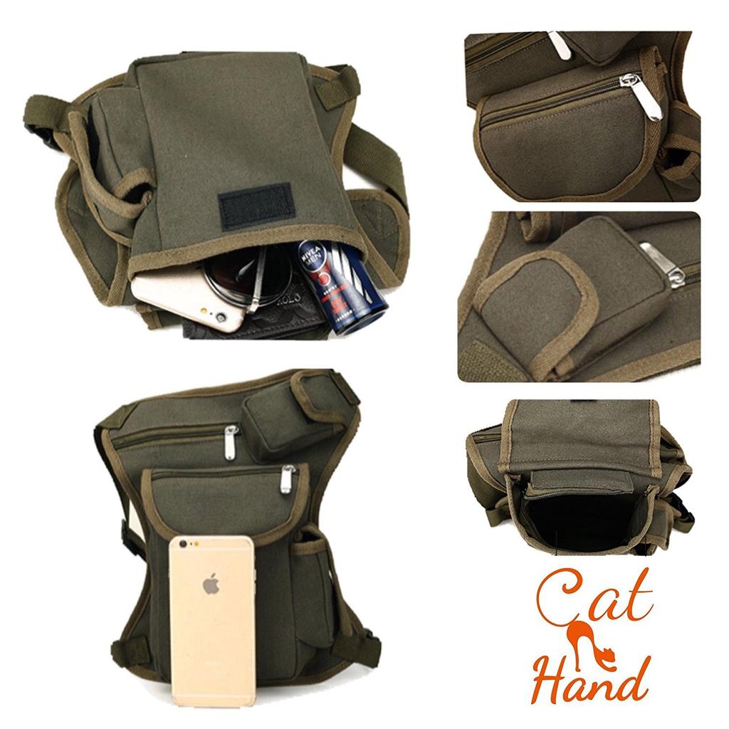Cat Hand Multifunctional Tactical Leg 5 Pockets Pouch, Outdoor, (Black)