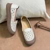 Sandals Comfort Soft Mom's Shoes Flat Sole Women's Shoes Hollow Genuine Leather Shoes Middle-aged Mother's Loafers Shoes
