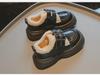 Winter 2024 Trendy Kids' Leather Shoes: Warm, Thick-Soled, Plus Velvet, Cotton-Toe Design for Boys and Girls