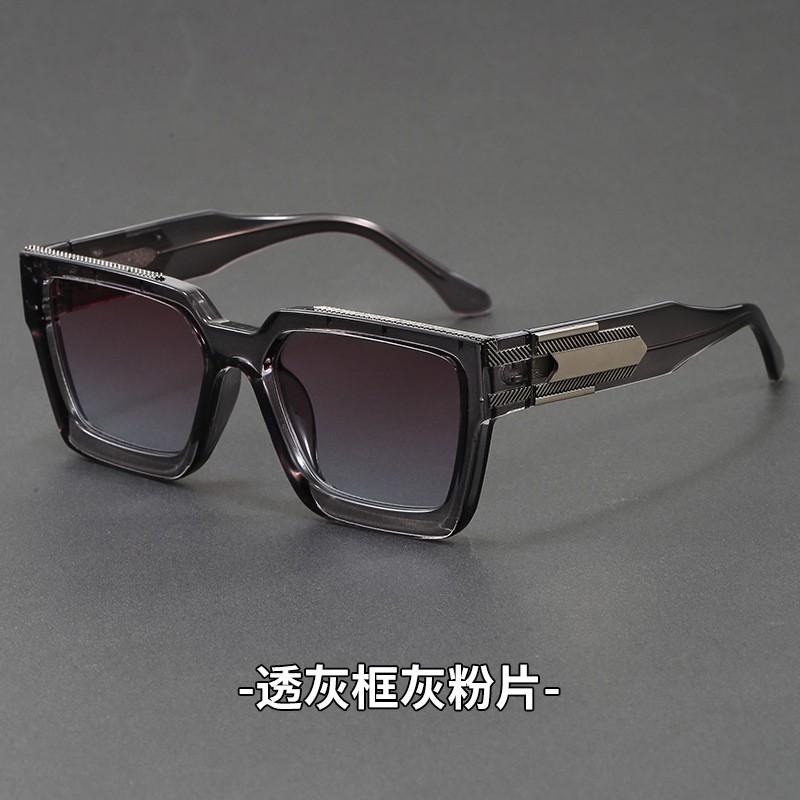 UV400 Square Frame Sunglasses Men Women PC AC Lens Non-Polarized Fashionable Geometric Temples Driving Outdoor