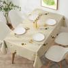 1pc Rectangular Bee and Floral Pattern Tablecloth, Beige Theme, Spring and Summer Home Decor, Durable Polyester Rectangular Tablecloth - Perfect Holid
