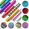 Glitter Shiny Hologram Iridescent Heat Transfer Vinyl Iron-on Clothing Heat Press Textile T-Shirt Cut Film Craft DIY