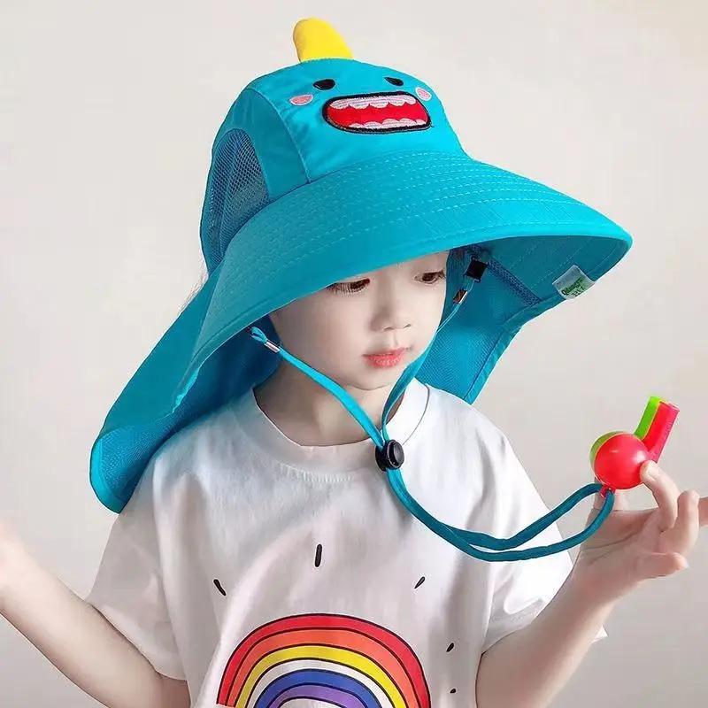 SKids Sun Hat UPF50+ UV Protection Wide Brim Beach Hat with Neck Flap Adjustable Summer Cap for Toddler Boys Girls