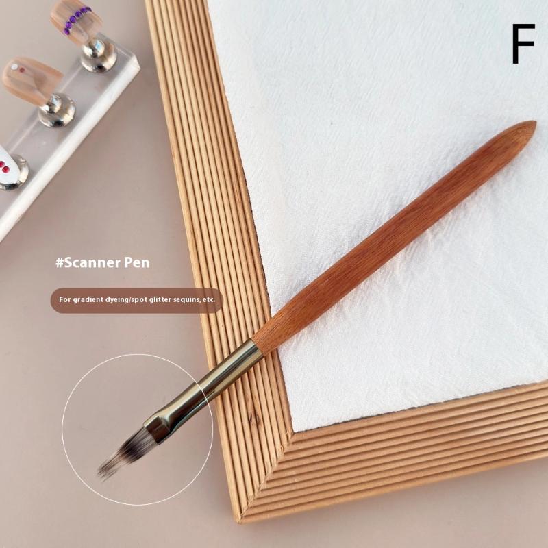1/7Pcs Walnut Nail Art Brushes Contains Various Sizes Of Exquisitely Painted Nail Drawing Line Pen For Salons