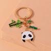 Cute Enamel Panda Keychain Bamboo Keyring Pendants for Key Holder Women Girls Handbag Accessories DIY Kid's Jewelry Gifts
