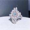 Group Inlaid Imitation Natural Argyle Pink Diamond Temperament Banquet Ring
