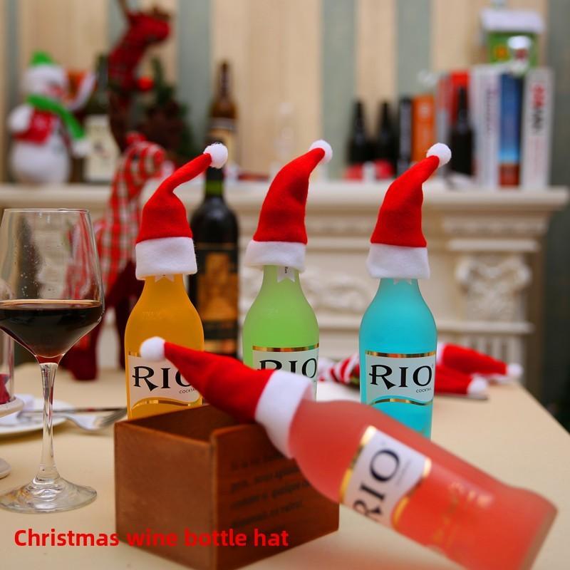 Christmas Bottle Cap With Santa Hat Christmas Party Decoration Gift For Holiday Celebrations