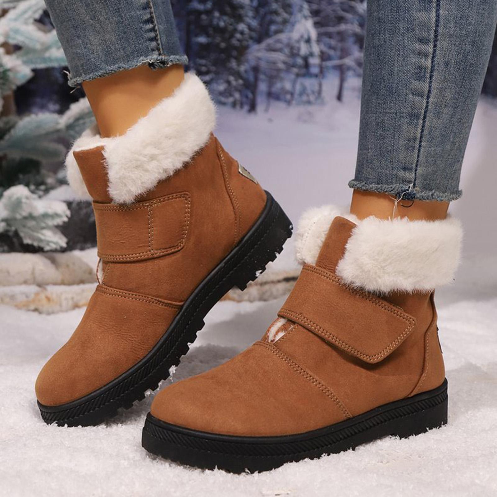 Women s Boots Casual Round Toe Flat Winter Boots Plush Warm And Comfortable Large Size Cotton Boots Bog Boots 37