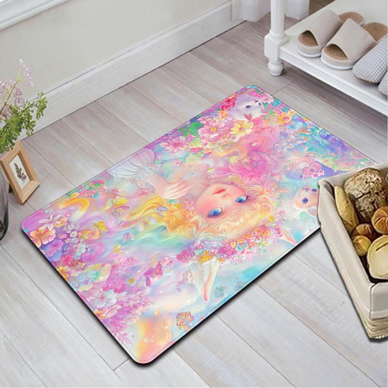 Dreamy colorful girl Rug Floor Mat for Living Room or Bedroom Soft and Comfortable Carpet a Gift for Birthday and Holiday.