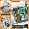 Retractable Sink Dishwasher Rack: Vegetable Washing & Drain Basket Shelf