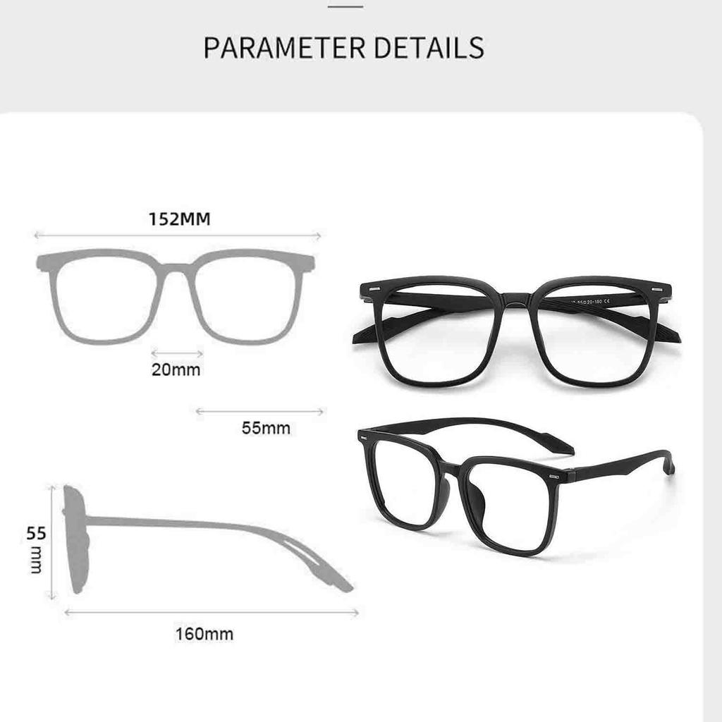 Sand Black Optical Glasses Retro Large Frame Glasses Artistic Eyewear Sand Black Blue Light Blocking Eyeglasses For Beach Men