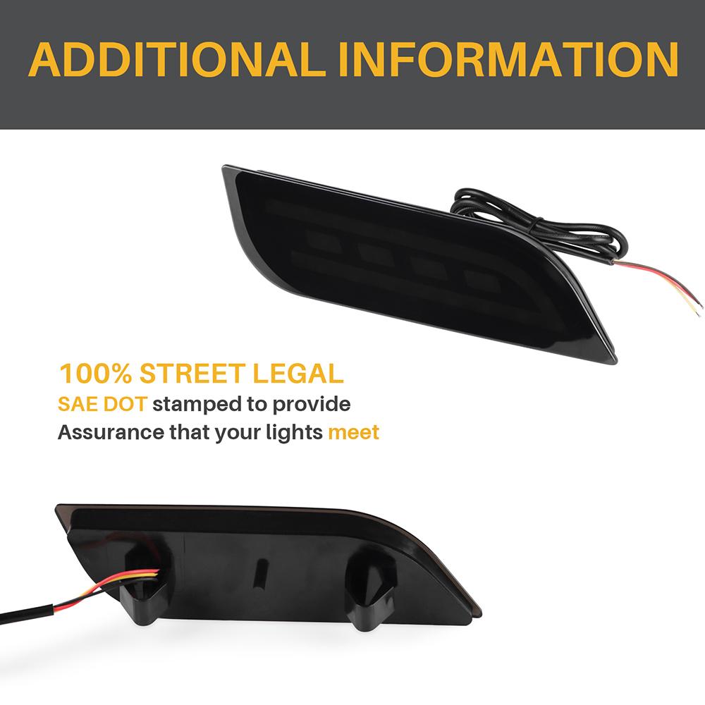 KUNGKIC Rear Bumper Lights For Subaru Impreza08-23/ XV Crosstrek13-17/ Ascent 19-23/ WRX 21-23 WRX 08-14 Running Brake Light
