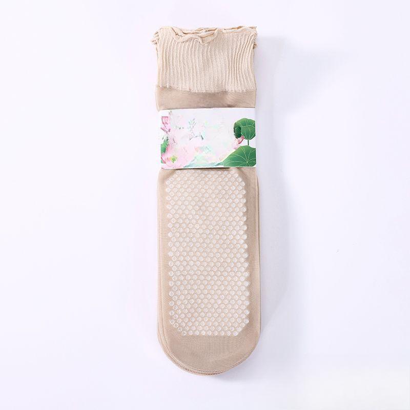 10 Pairs of  Women's Spring and Summer Cotton Bottom Sweat Absorbent Non Slip Loose Mouth Lotus Lace Loose Stockings