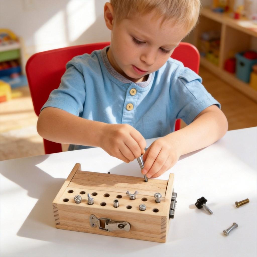 Montessori Schraubenzieherbrett Lernspielzeug Aus Holz Für Kinderentwicklung
