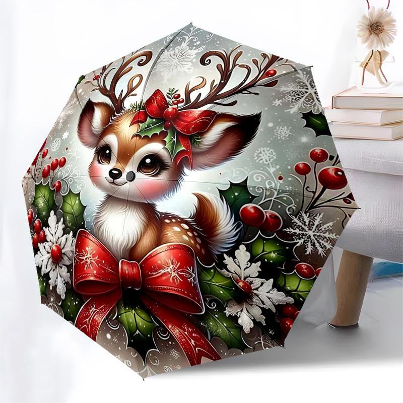 

1pc Grinch Christmas Theme Automatic Opening Closing Umbrella, Portable Folding Design, 8-Bone Iron Frame Outdoor Umbrella, Festive Gift for Fans, Tra