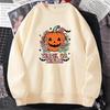 Women's 2025 Fashion Pumpkin Print Round Neck Sweatshirt