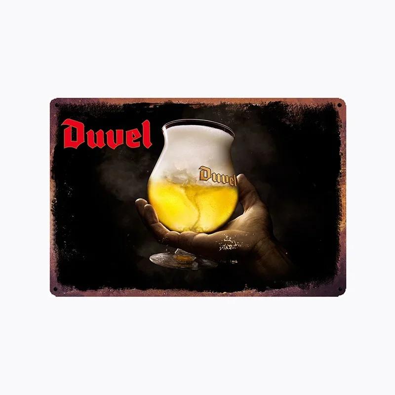[Mike86] duvel belgium bier metall zinn zeichen wand plakette retro wein plakat malerei pub dekoration LTA-2032 20*30 cm
