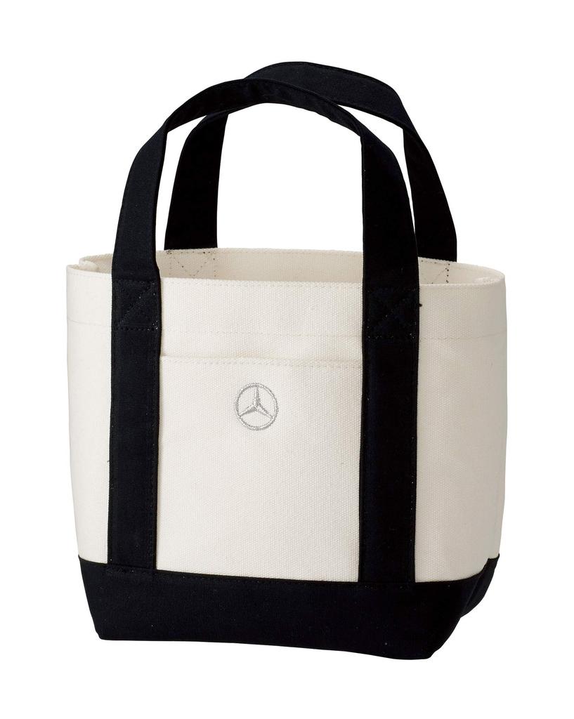 Genuine Mini Tote Bag Canvas [Mercedes-Benz Collection] White/Black