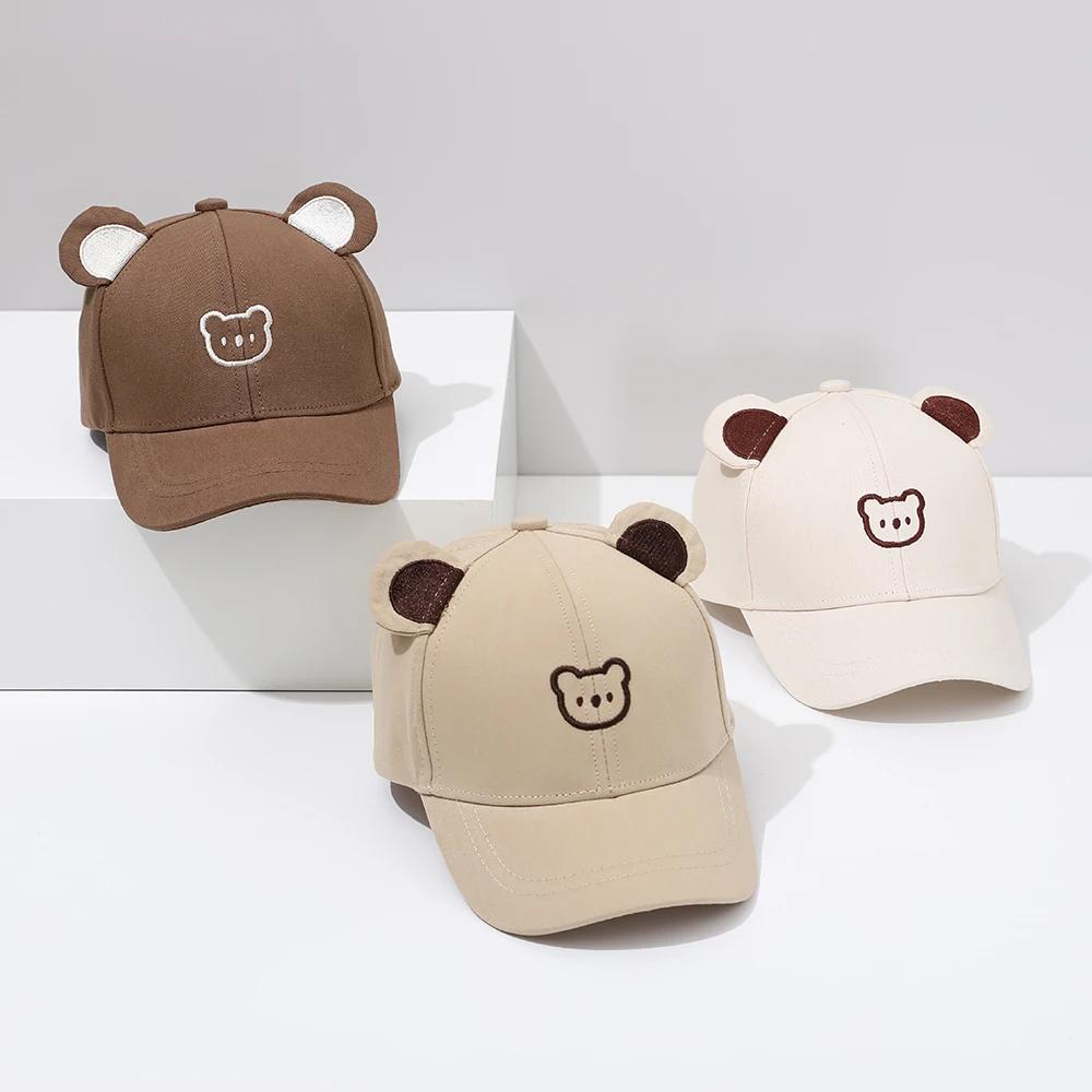 Baby Baseball Cap for Boys and Girls Visor Outdoor Snapback Hat Cartoon Cute Bear Toddlers Baseball Hat Summer Sun Hats for Kids
