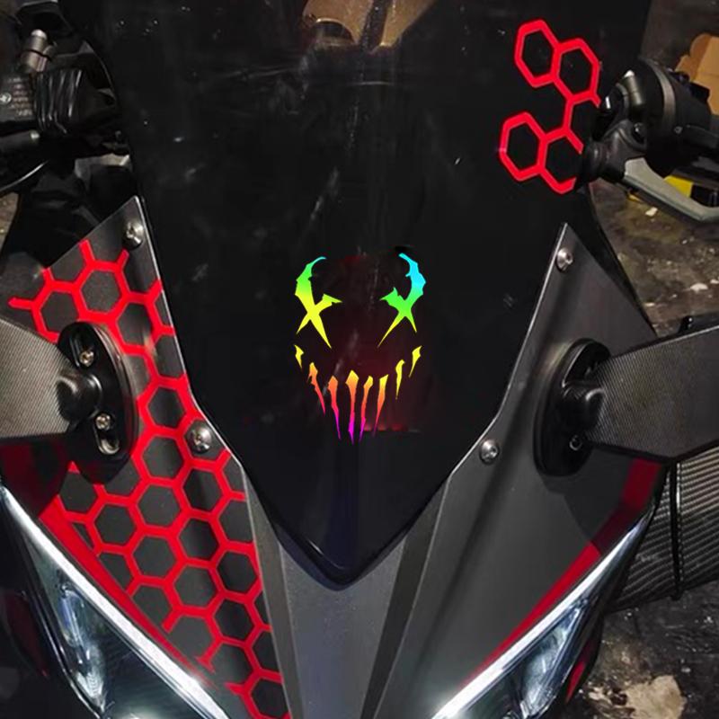 1 Stück Dämonengesicht Autoaufkleber Wasserdicht Auto Karosserie Fenster Stoßstangenabdeckung Kratzer Vinyl Aufkleber Personalisierte Anime Dekoration