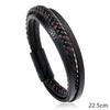 New Fashion Men Leather Bracelet 3 Layers Magentic Buckle Wrap Braslet Hiphop Rock Braided Charm Braclet Pulseria Homme Joias