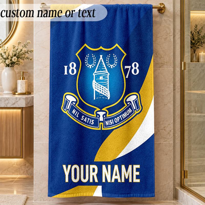 Beach TowelEverton FC Custom Name Text Personalized Soft Towel for Beach Pool Indoor Home Decor Gift