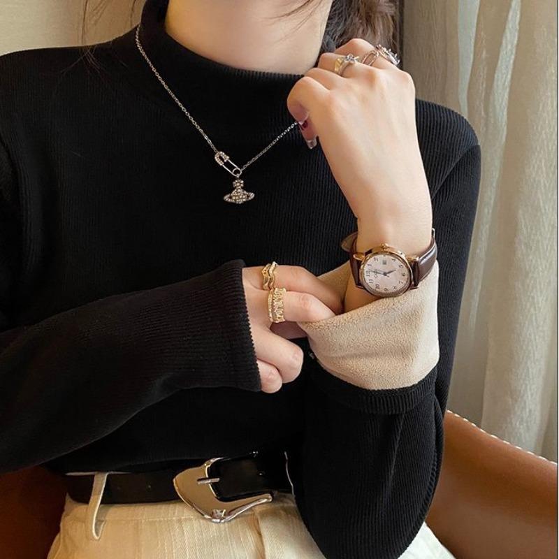 

Женская зимняя теплая толстая рубашка с полувысоким воротником и теплым воротником-стойкой, модная новинка, бархатная нижняя часть, топ на все случаи жизни M чёрный