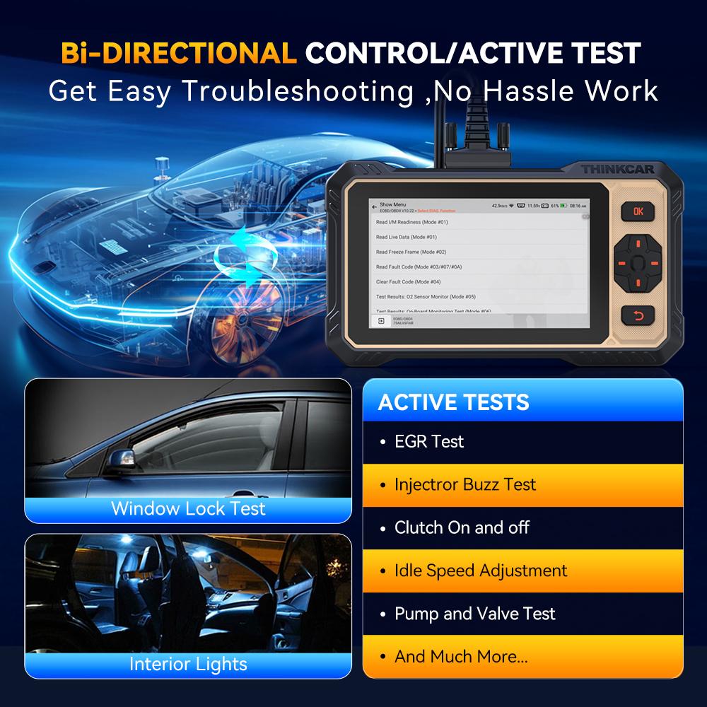 Aggiornamento Gratuito a Vita THINKCAR THINKSCAN 662 Scanner OBD2 CANFD Controllo Bidirezionale ECM/Trasmissione/ABS/SRS Strumento Diagnostico