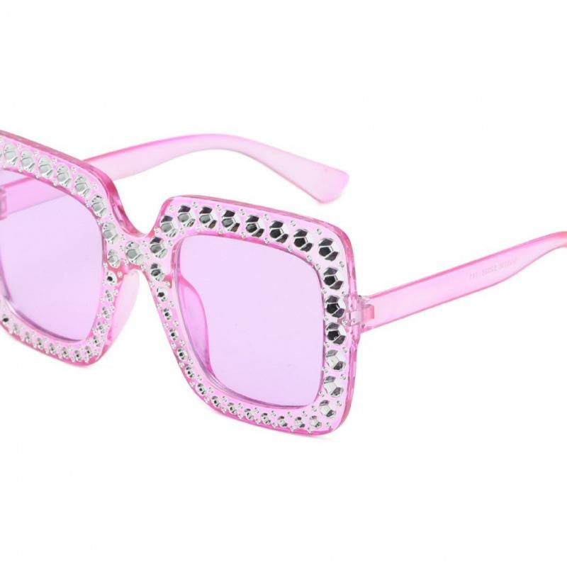 Starry Sky Sunglasses With Diamond Accents, Large Frame Glasses, Square Sunglasses, Street Style Trendy Personalized Sunglasses For Women