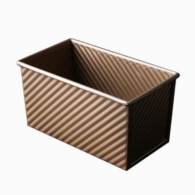 Gold Ripple Non-stick Toast Box with Lid (2-Pack)