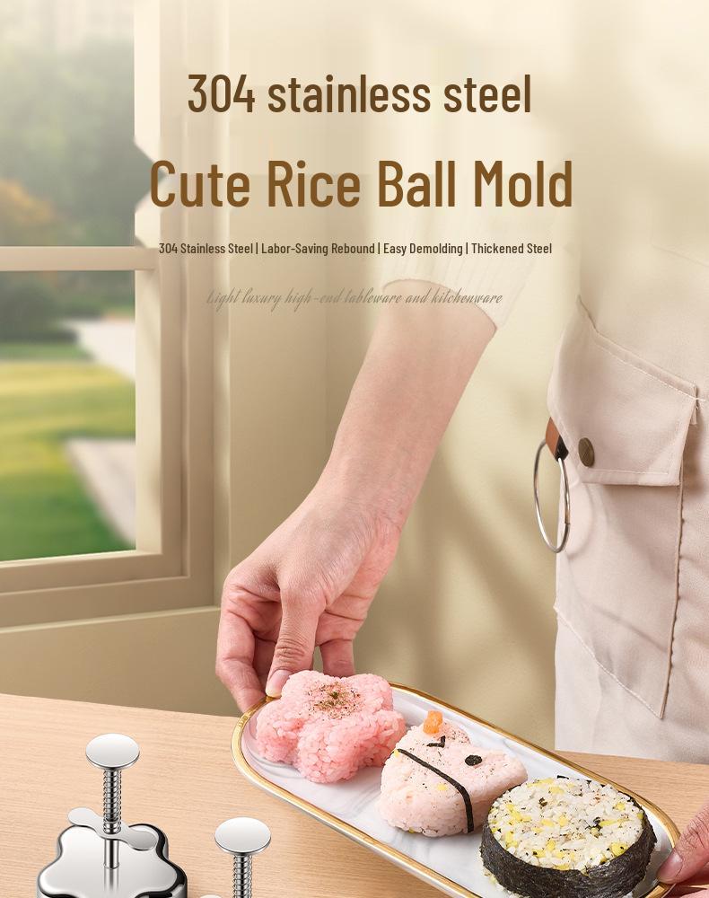 304 Edelstahl Runde Onigiri und Sushi Form – Lebensmittelqualität für den Hausgebrauch