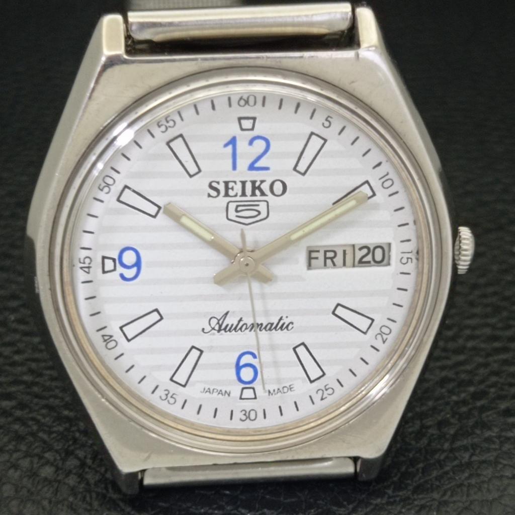Seiko 5 AUTOMATIC JAPAN 6309A MENS VINTAGE WHITE COLOR DIAL WATCH A701354-5 R206a-a701354