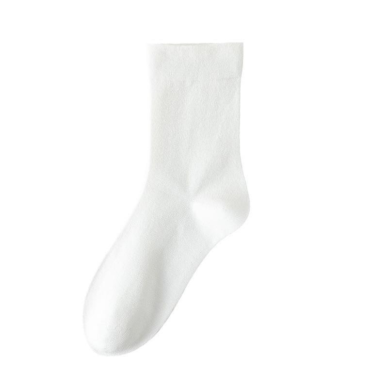 Solid Color Boneless Pile Stockings, Spring and Summer Loose Maternity Socks, Mid-calf Socks, Summer Breathable and Sweat-absorbing Cotton Socks