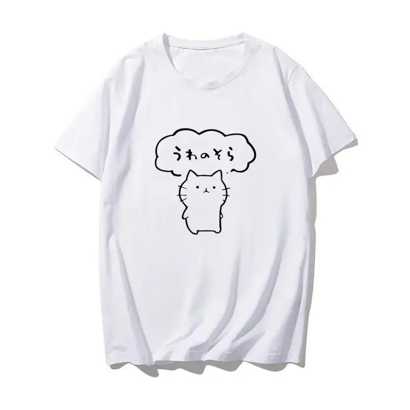 Anime print summer casual Tshirt Korean Tshirt fashion Japanese Camisetas street short sleeved round neck Womens Tshirt