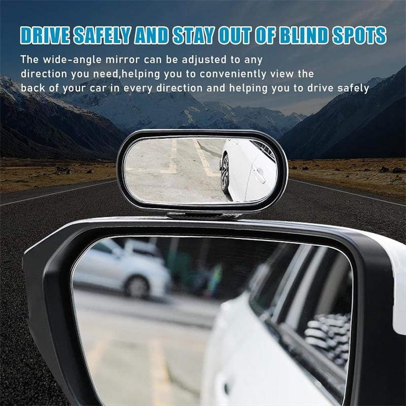 1pc Universal Car Mirror 360° Adjustable Wide Angle Side Rear Mirrors blind spot Snap way for Parking Auxiliary Rear View Mirror