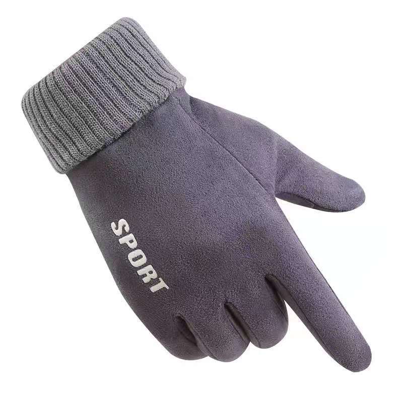 Wildlederhandschuhe Herren- und Damen-Winter Samt warm Touchscreen Outdoor Laufhandschuhe Fahrhandschuhe Angelhandschuhe