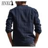 T-shirt a maniche lunghe in cotone HNXC Moda Uomo Camicia Larga Camicia Compassionevole Stampata