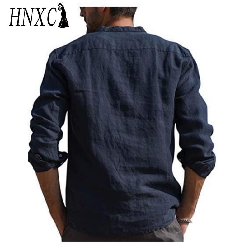 HNXC Bavlněné tričko s dlouhým rukávem Pánská móda Volné tričko S potiskem Soucitné tričko