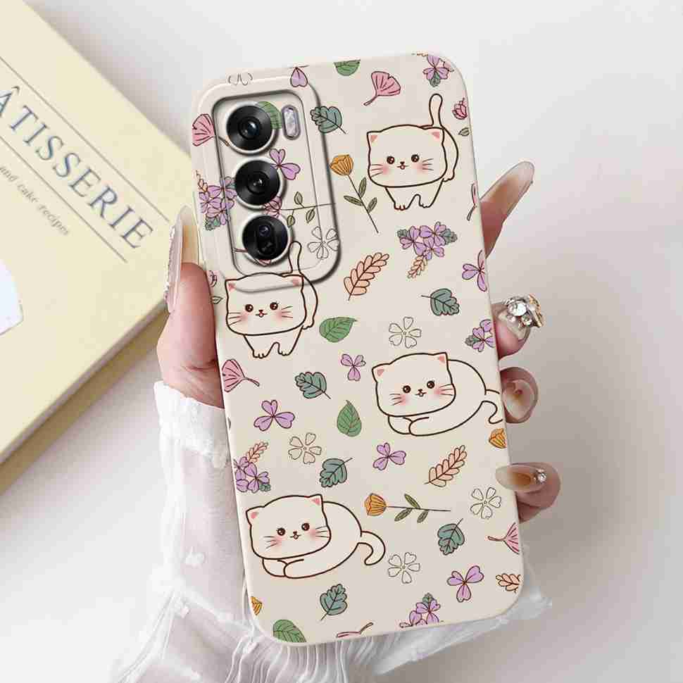 Silicone Case For Oppo Reno12 5G Colorful Small Cat Soft Cover For Oppo Reno 12 F 12F Reno12 FS 5G Protectors Cases Coque