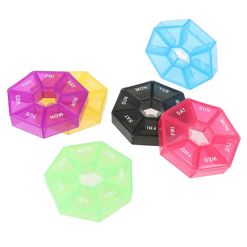 1 Stück Pillendose 7 Tage Tabletten Süßigkeiten Pillenbox Organizer Tragbare Aufbewahrung Tablettenhalter Reise Pillen Organizer Pillenspender