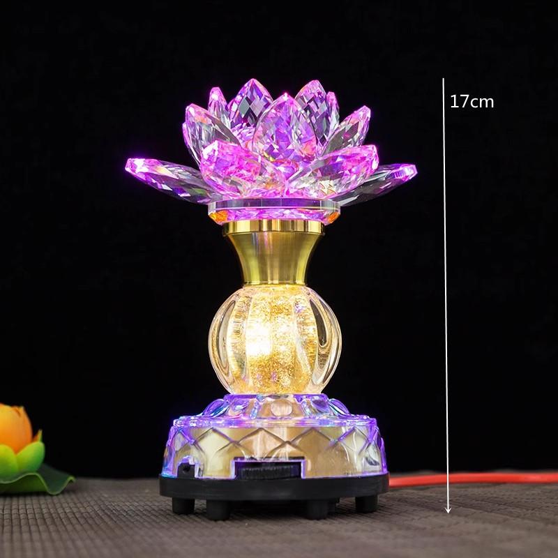 Buddhist Supplies, Temple Eternal Light, LED Colorful Crystal Lotus Lamp, Buddha Light, Meditation, Home Decoration, Plug In