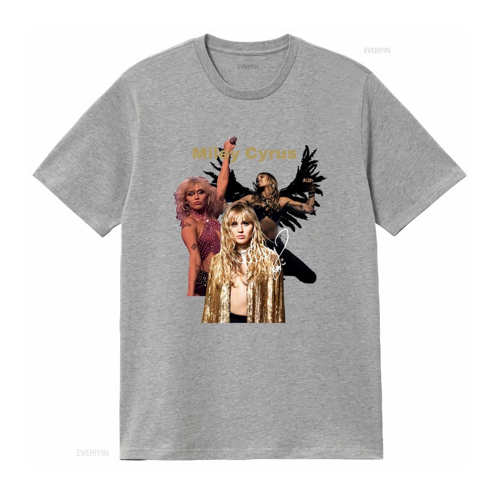 Miley Cyrus Print  Cotton T Shirt All Sizes S 5XL G188 Vintage Washed Fashion Unisex Breathable Homme Casual Graphic Streetwear