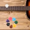 Set of 15 Teardrop-shaped Guitar Picks, 5 of Each Thickness: 0.5mm, 0.75mm, and 1.0mm, In Random Colors.