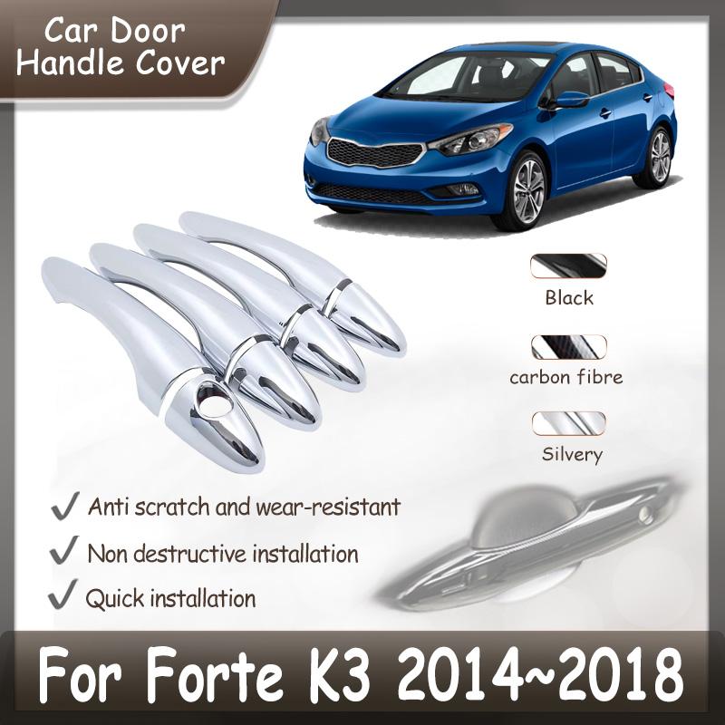 Door Handle Cover For Kia Forte K3 Cerato YD 2014~2018 2015 2016 2017 Chrome Door Exterior Handle Styling Car Accessorie Sticker