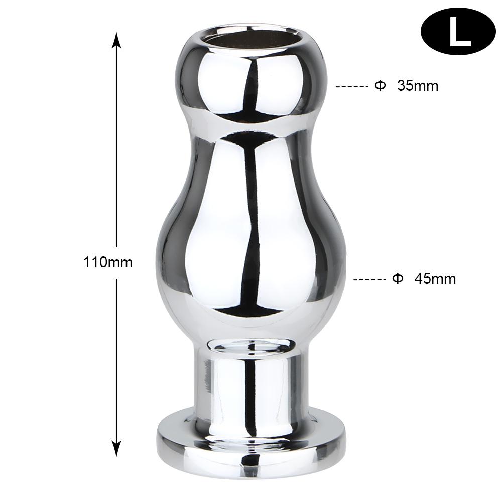 Anal Sex Toys G-spot Stimulator Sex Toys For Woman Men Gay Metal Hollow Anal Plug Anal Dilator Butt Plug Douche Enema Syringe