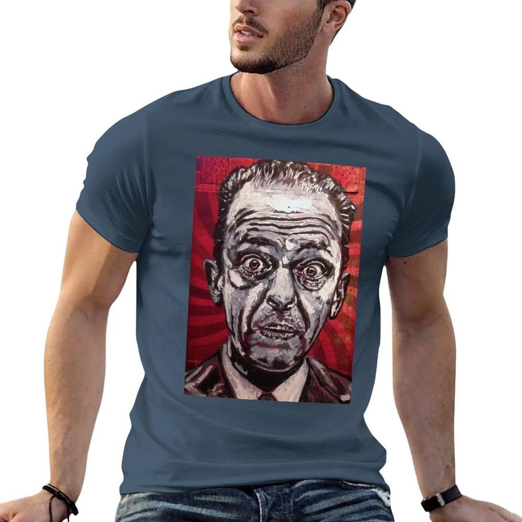 Unisexs Premium Solid Cotton Luxury Tee Don Knotts Portrait Graphic Print