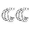 LT- MS-103 INS-style Light Luxury Stainless Steel Earrings for Women Trendy 18K-plated Earrings Multi-layer Earrings